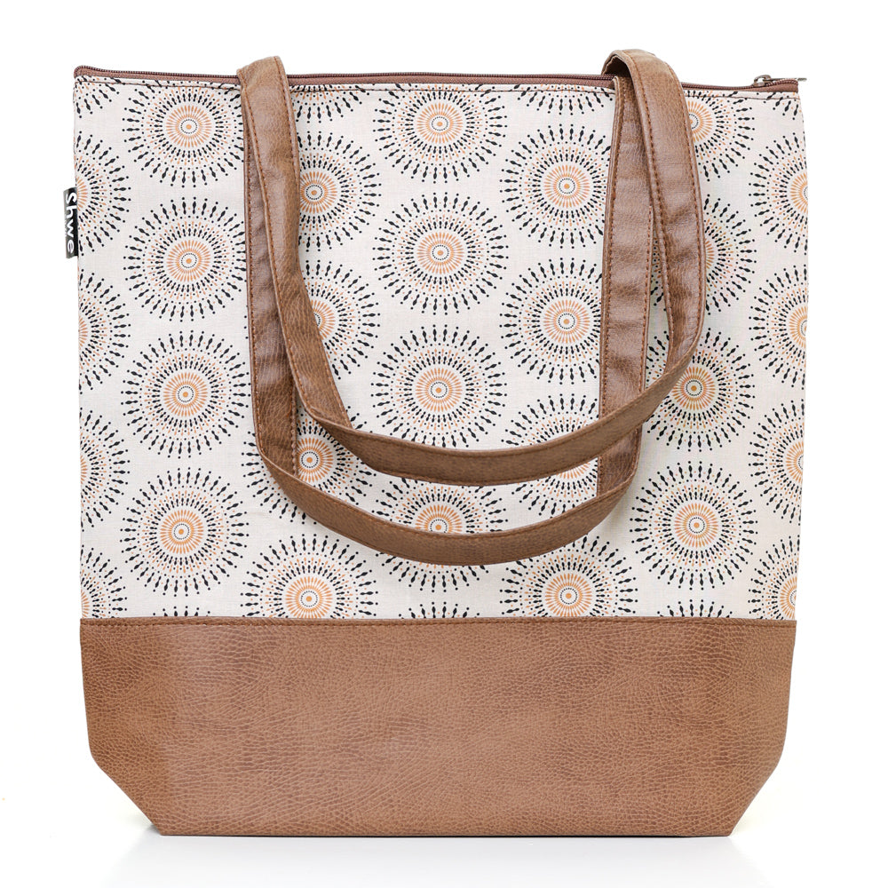 Shwe Shwe Cream Leather Look Tote