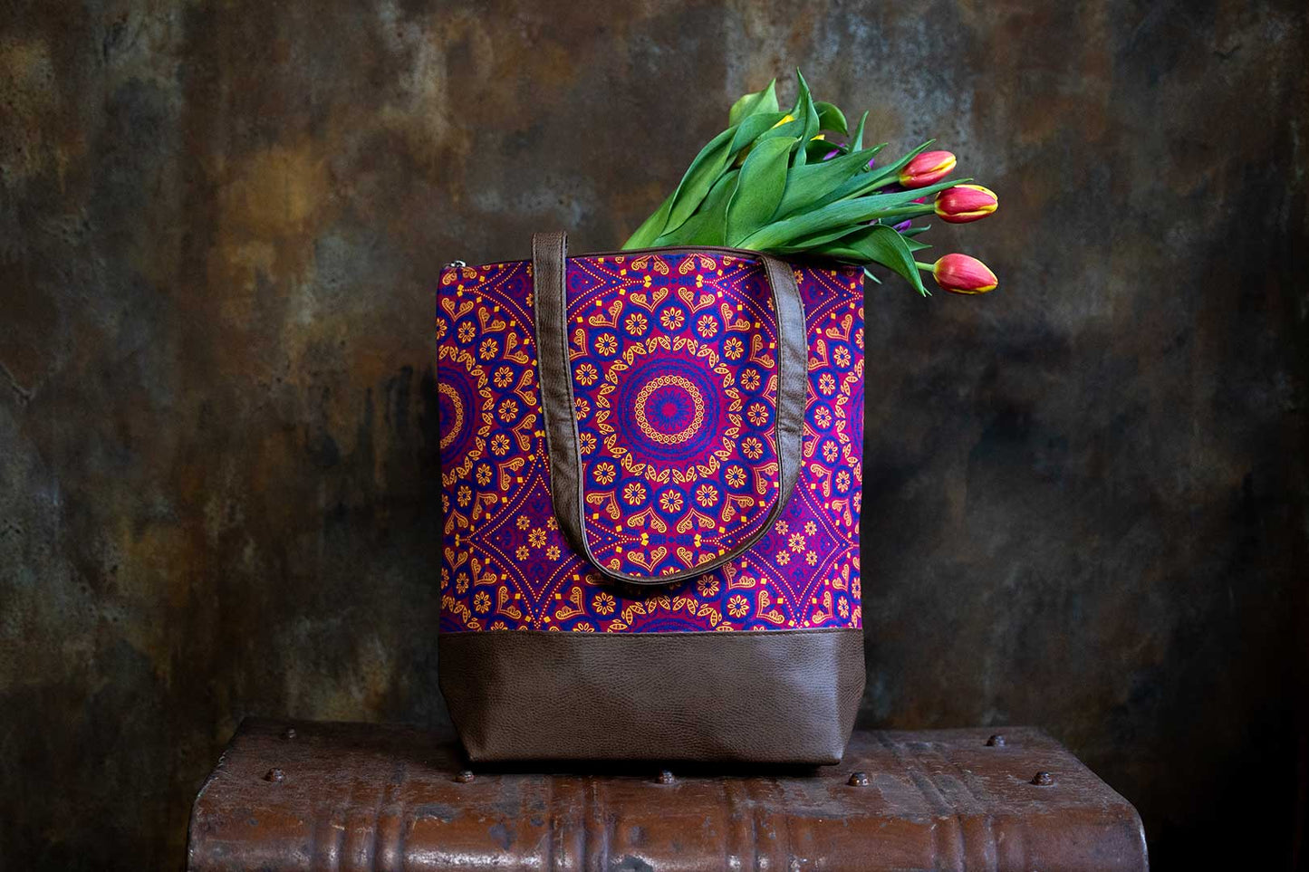 Shwe Shwe Fuchsia Leather Look Tote