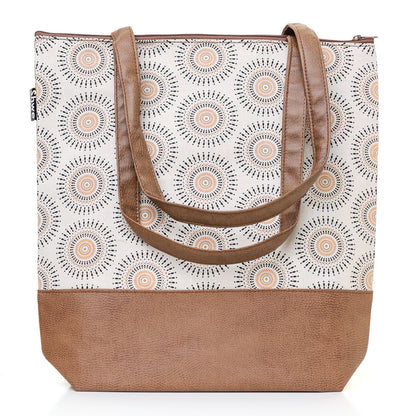 Shwe Shwe Cream Leather Look Tote 