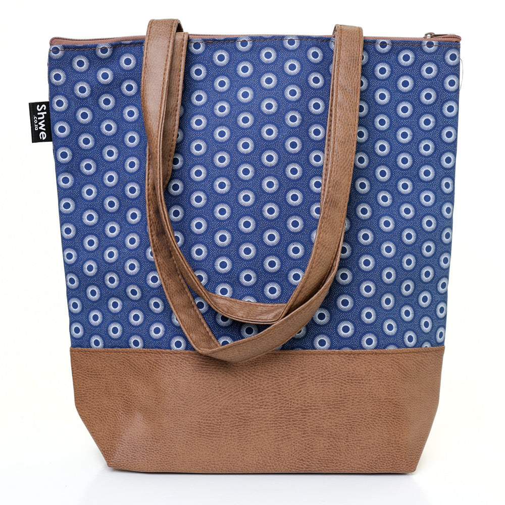 Shwe Shwe Leather Look Tote Navy